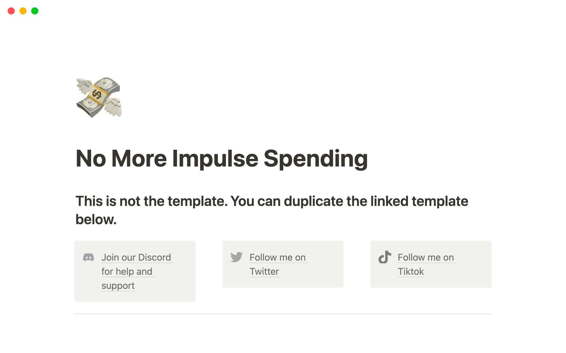 A template preview for No More Impulse Spending [ADHD]