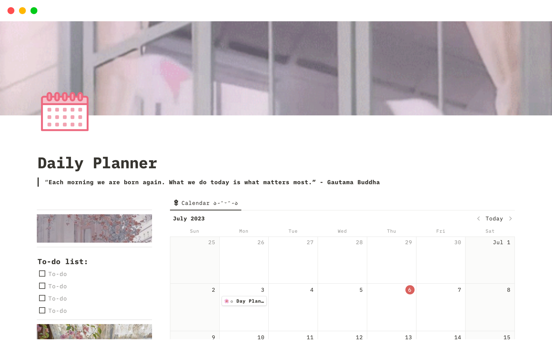 Pastel Daily Planner Notion Template