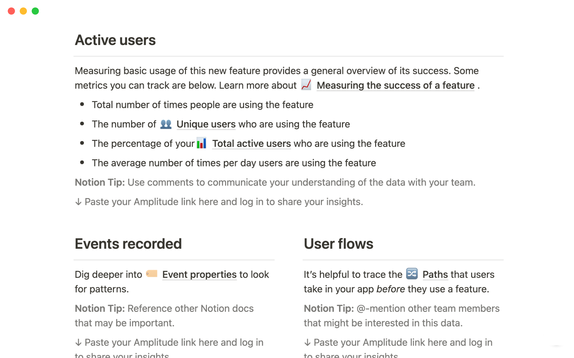 Track feature adoption and other Amplitude metrics directly in Notion!