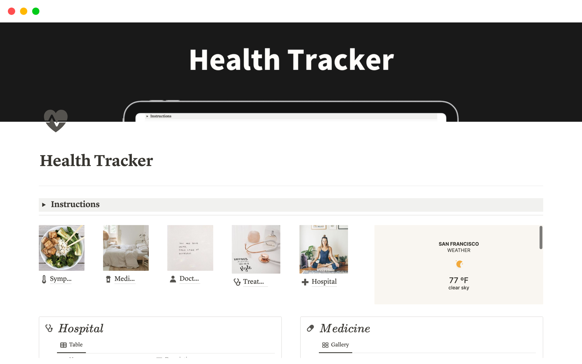 Health Tracker | Notion-Vorlage