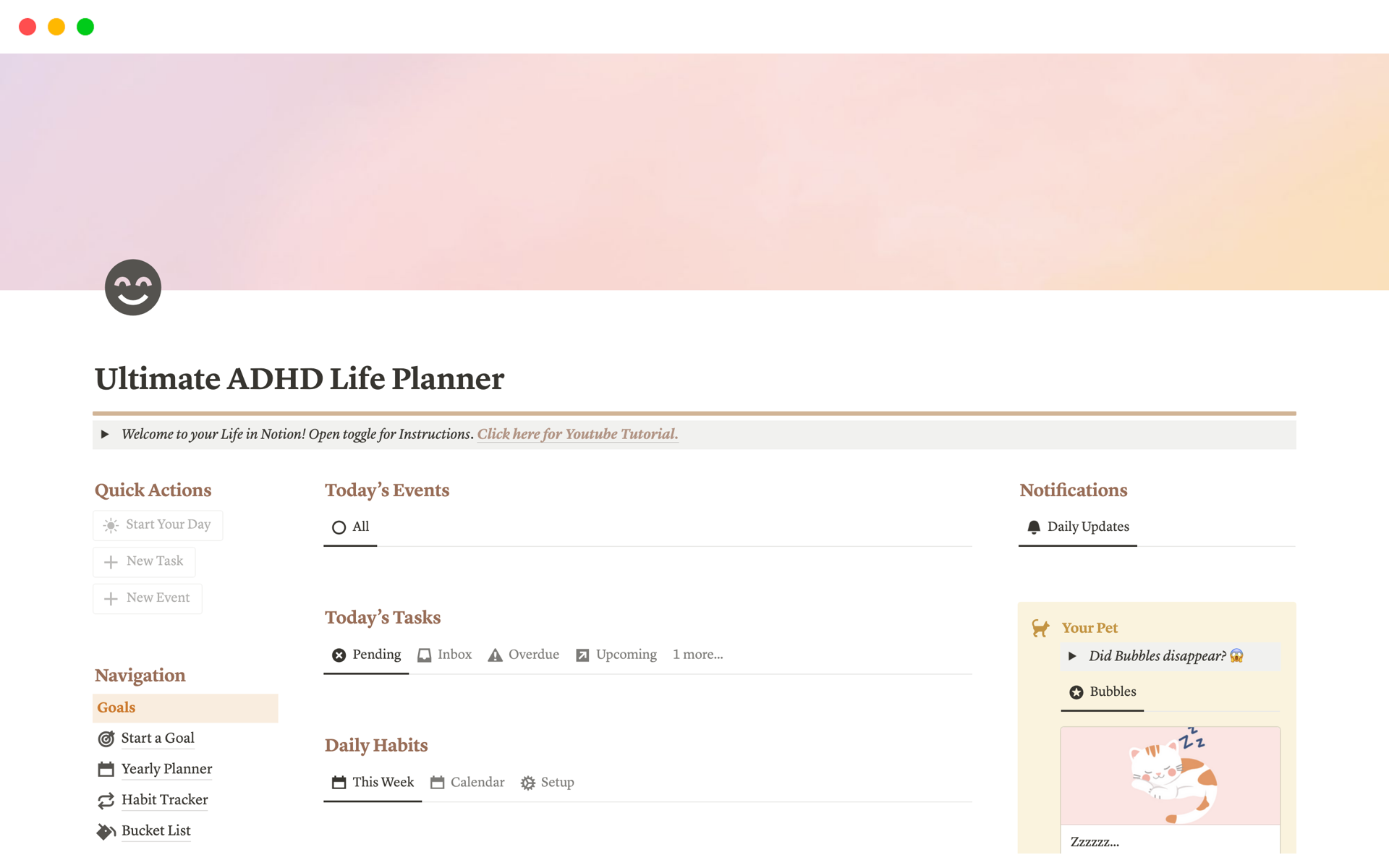 A template preview for Ultimate ADHD Life Planner