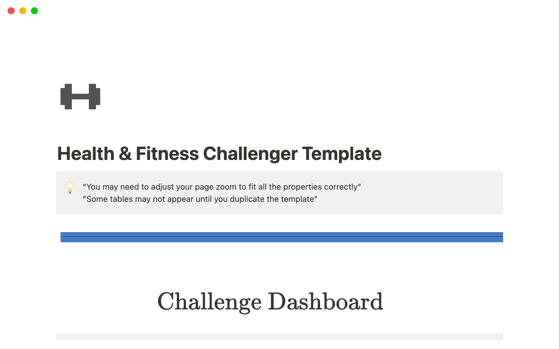 A template preview for Health & Fitness Challenger