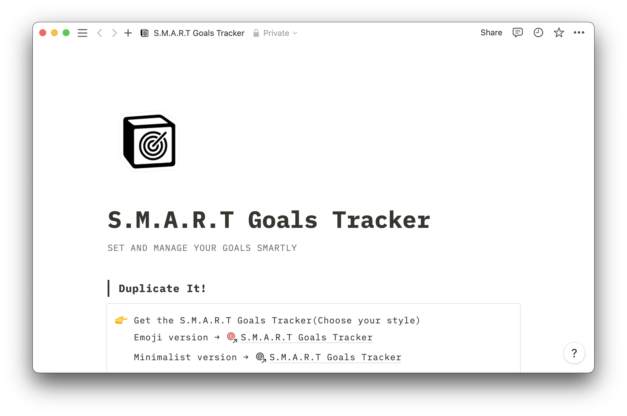 smart goals tracker