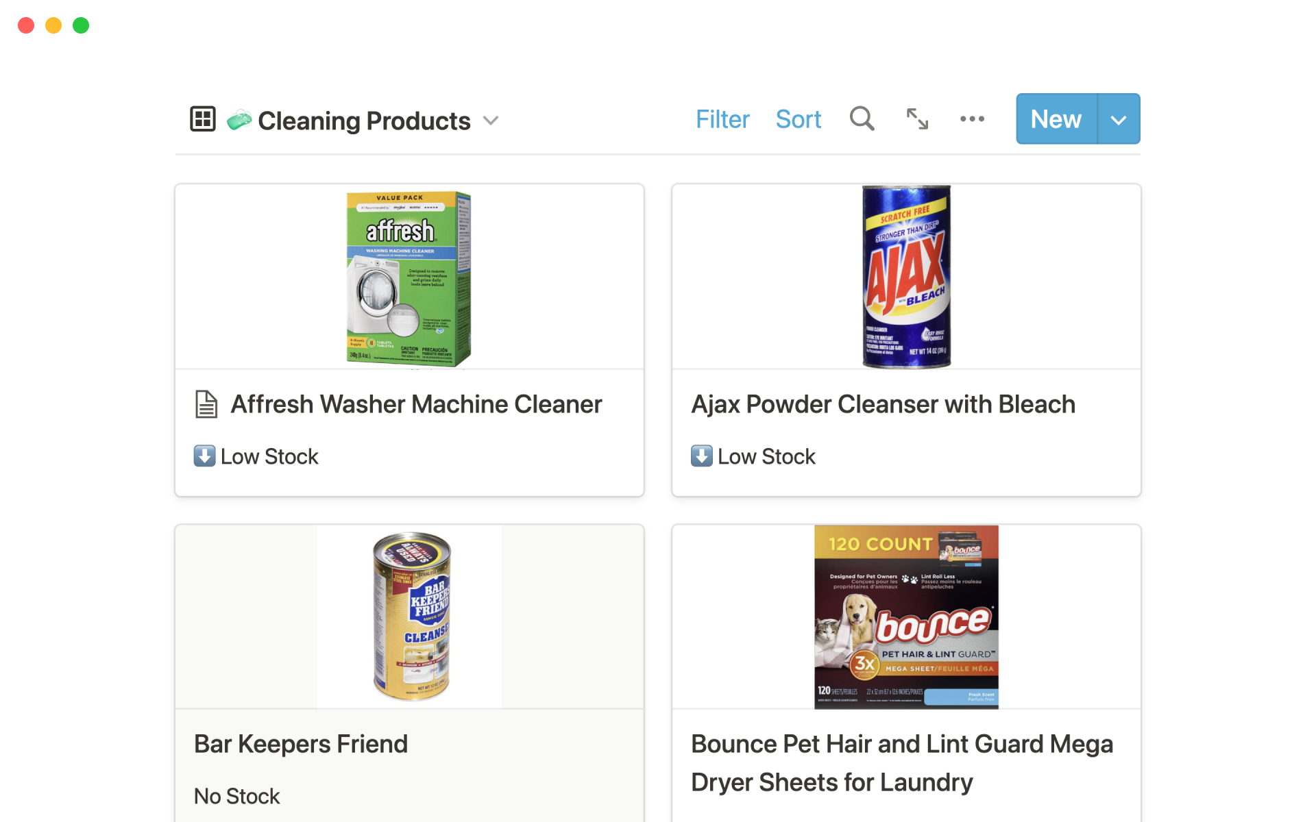 Stay on top of your cleaning schedule by organizing your cleaning products and equipment.