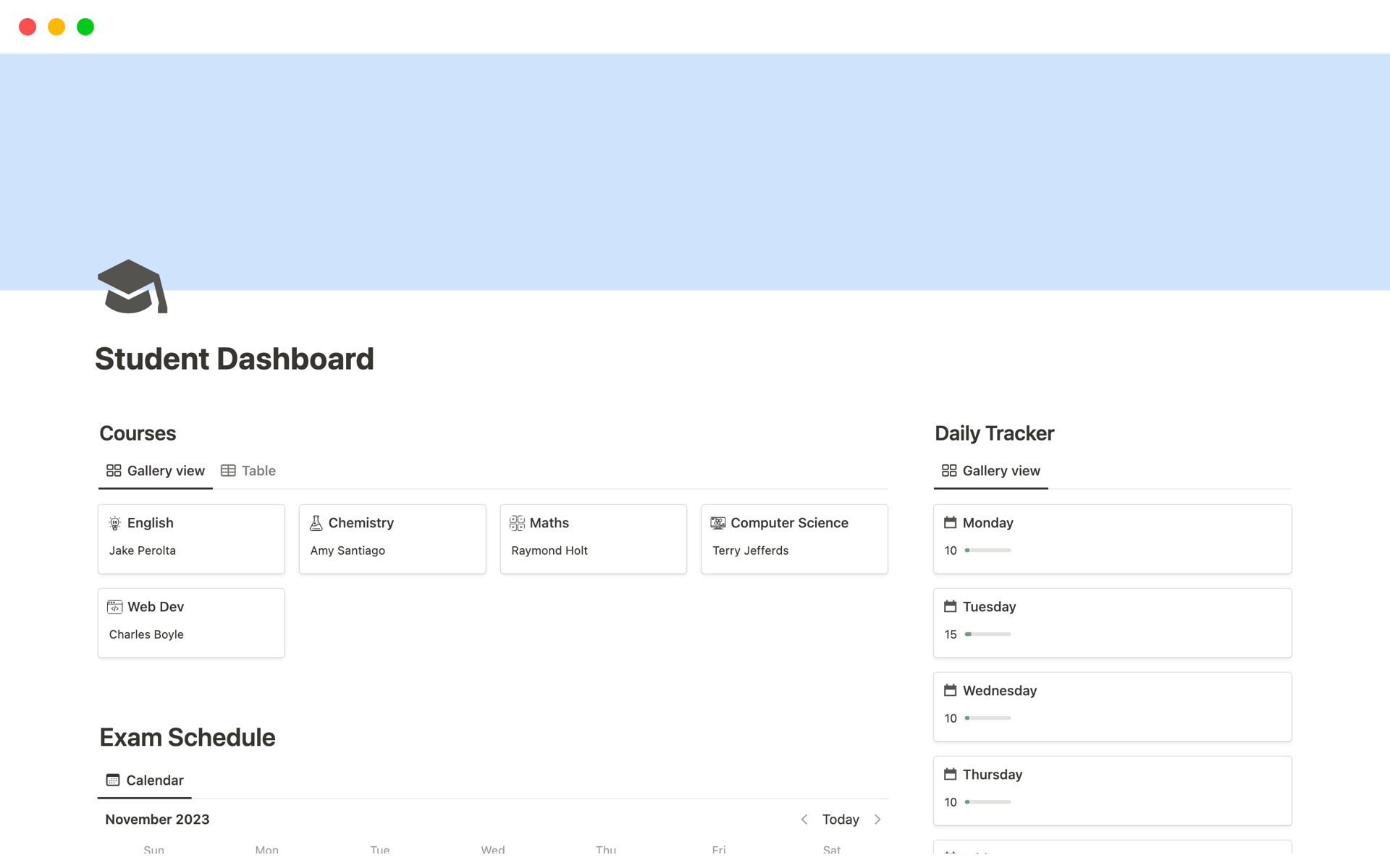 Ultimate Student Dashboard Notion Template