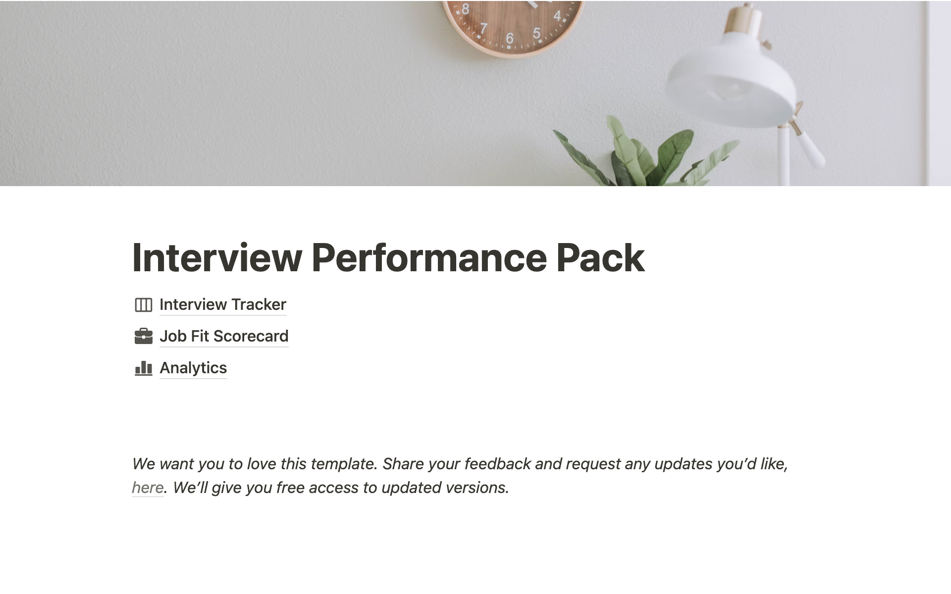 A template preview for Interview Performance Pack