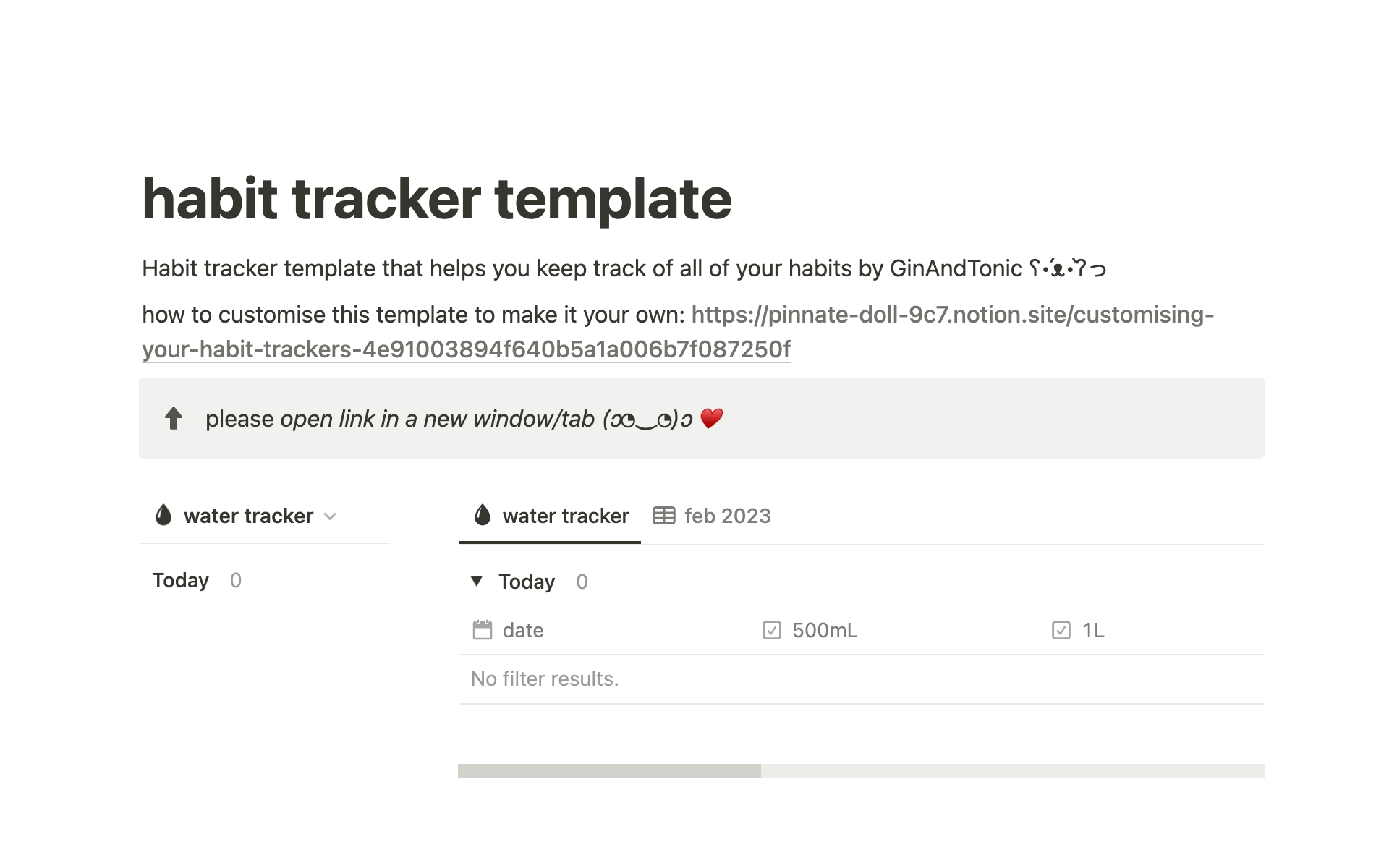 5 pre-made trackers to track your habits.