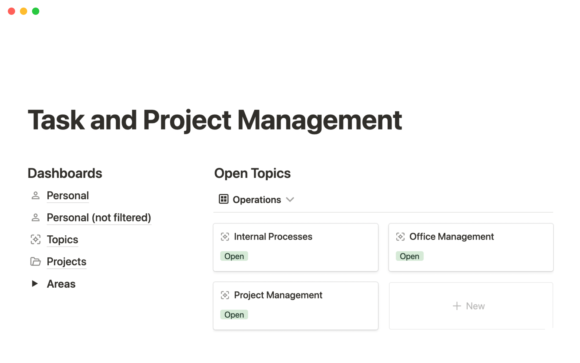 A template preview for Task & project management