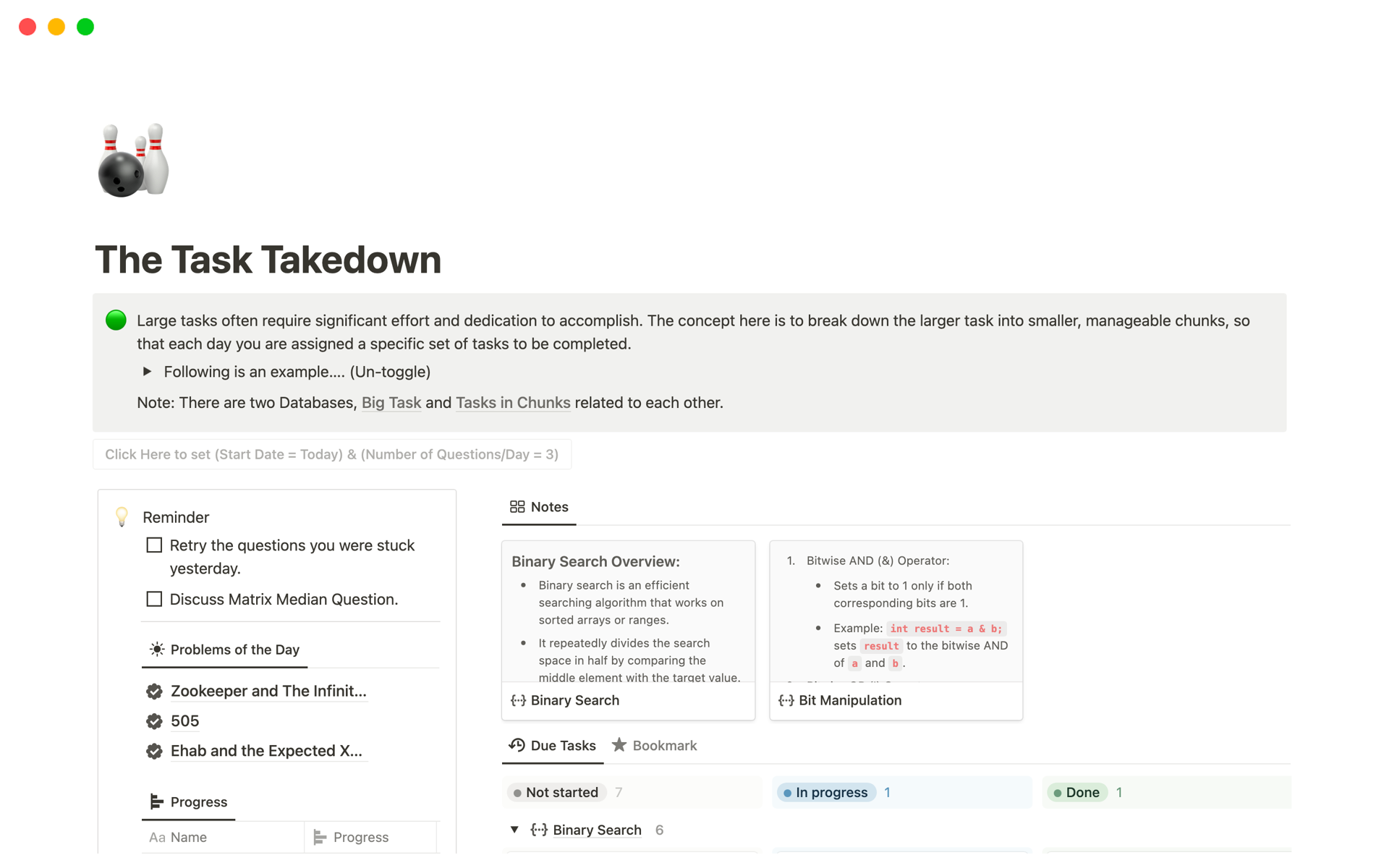 Conquer large tasks with ease using "The Task Takedown Notion Template: Breaking Down Large Tasks."