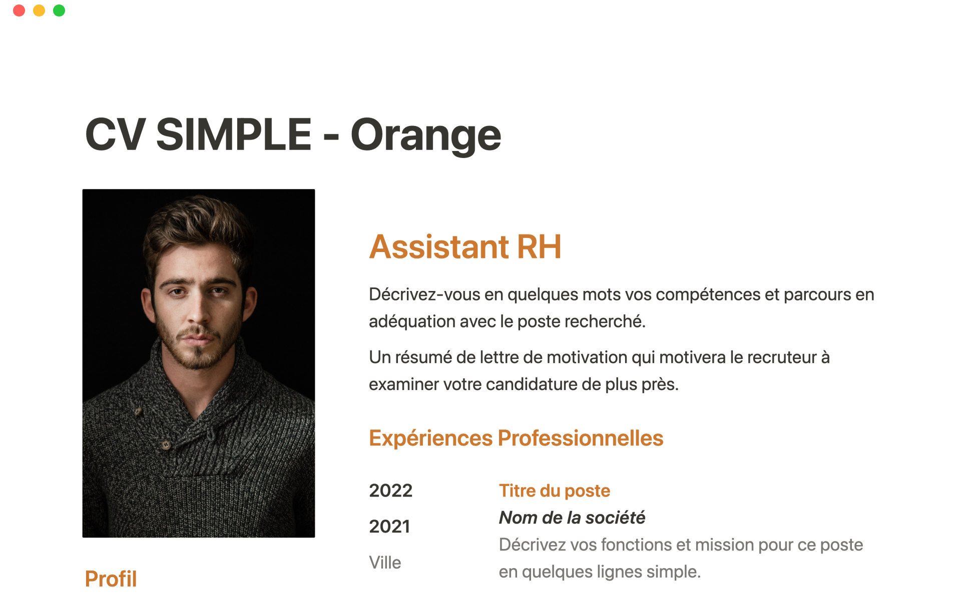 Un CV simple, facile à remplir et à transmettre. Gratuit et en français.