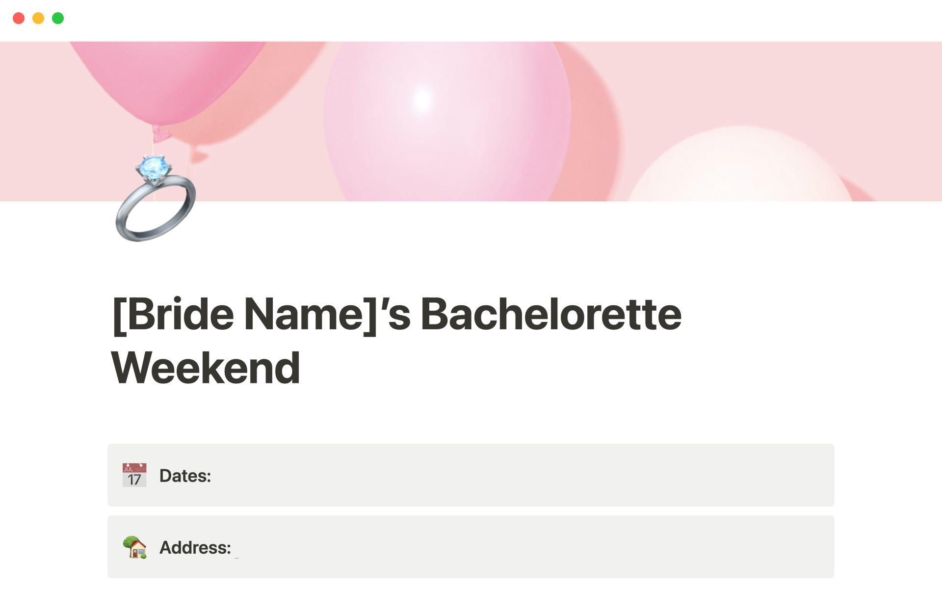 Easily plan your bachelorette party.