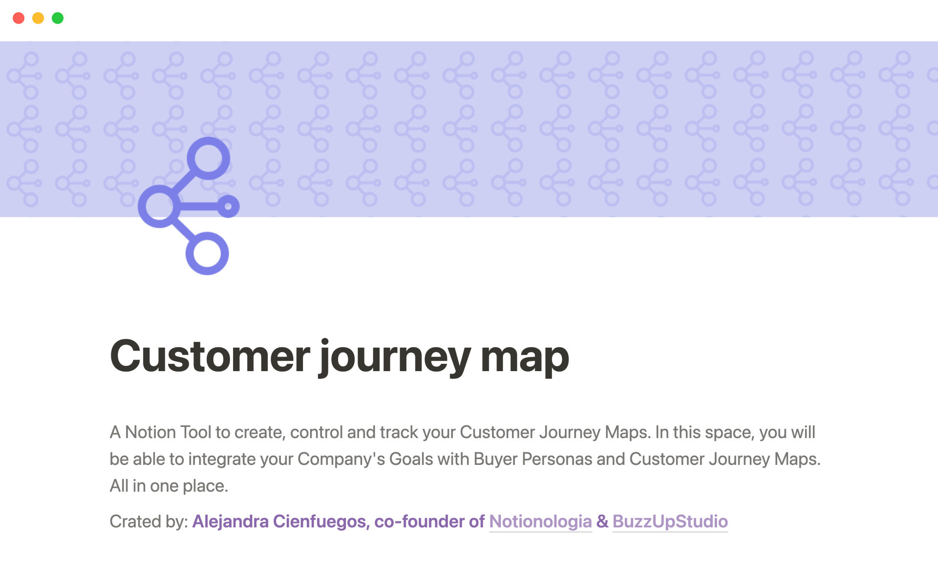A template preview for Customer journey map