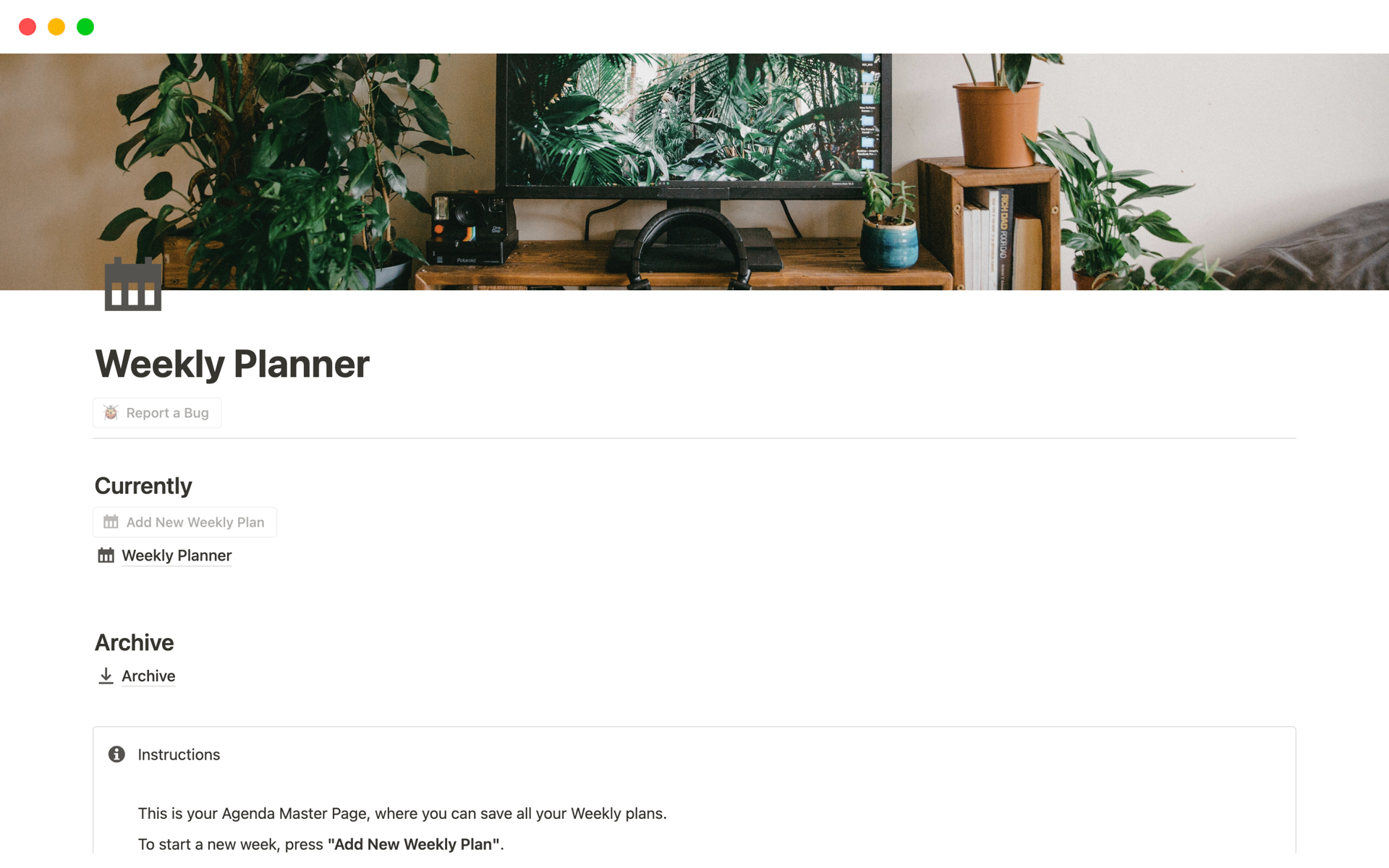 Weekly Planner Notion Template