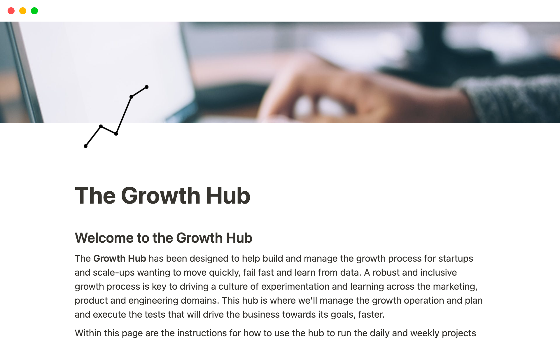A template preview for The Growth Hub