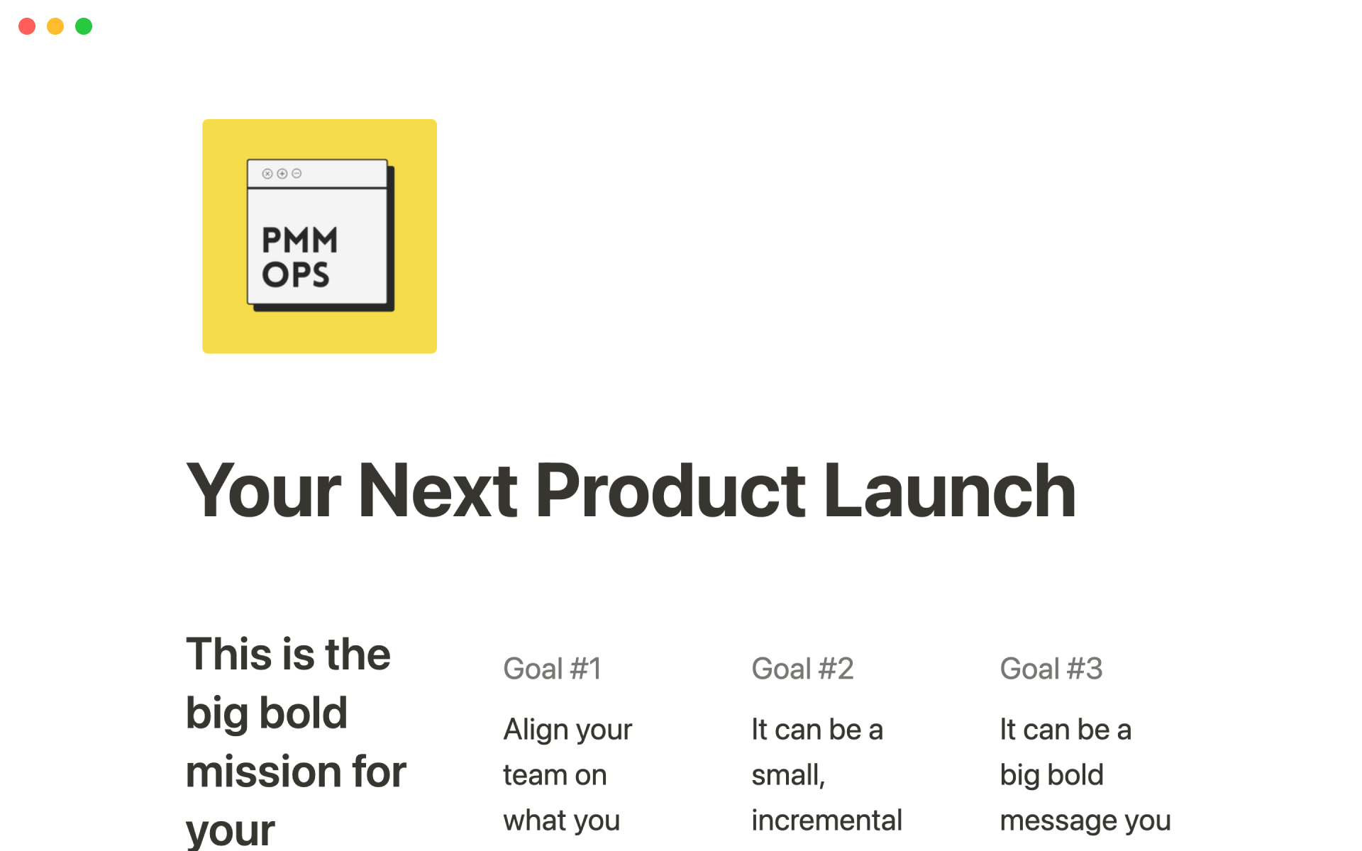 An instructional framework for product launches.