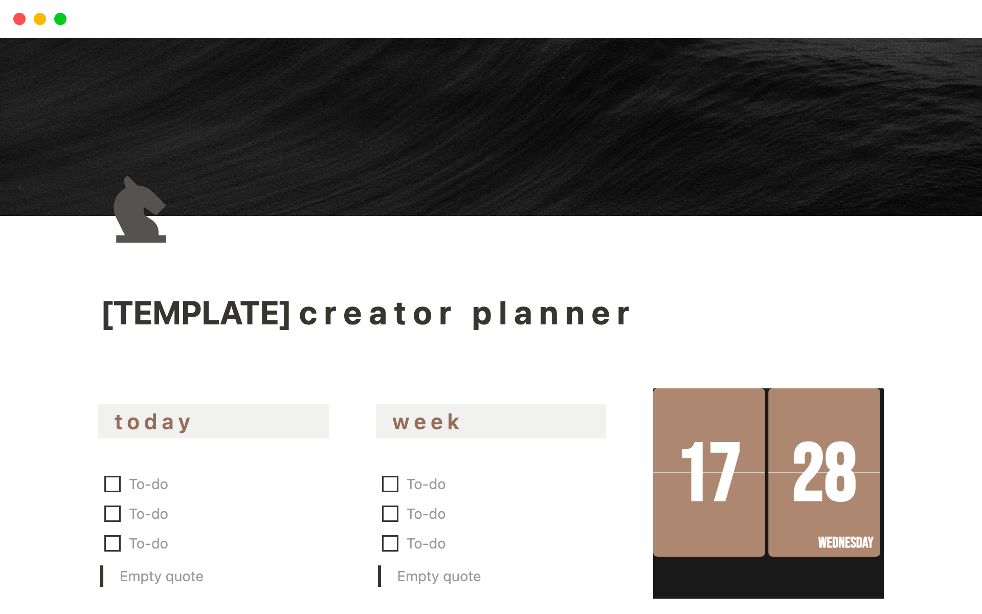 A template preview for Creator Planner - Social Media Manager
