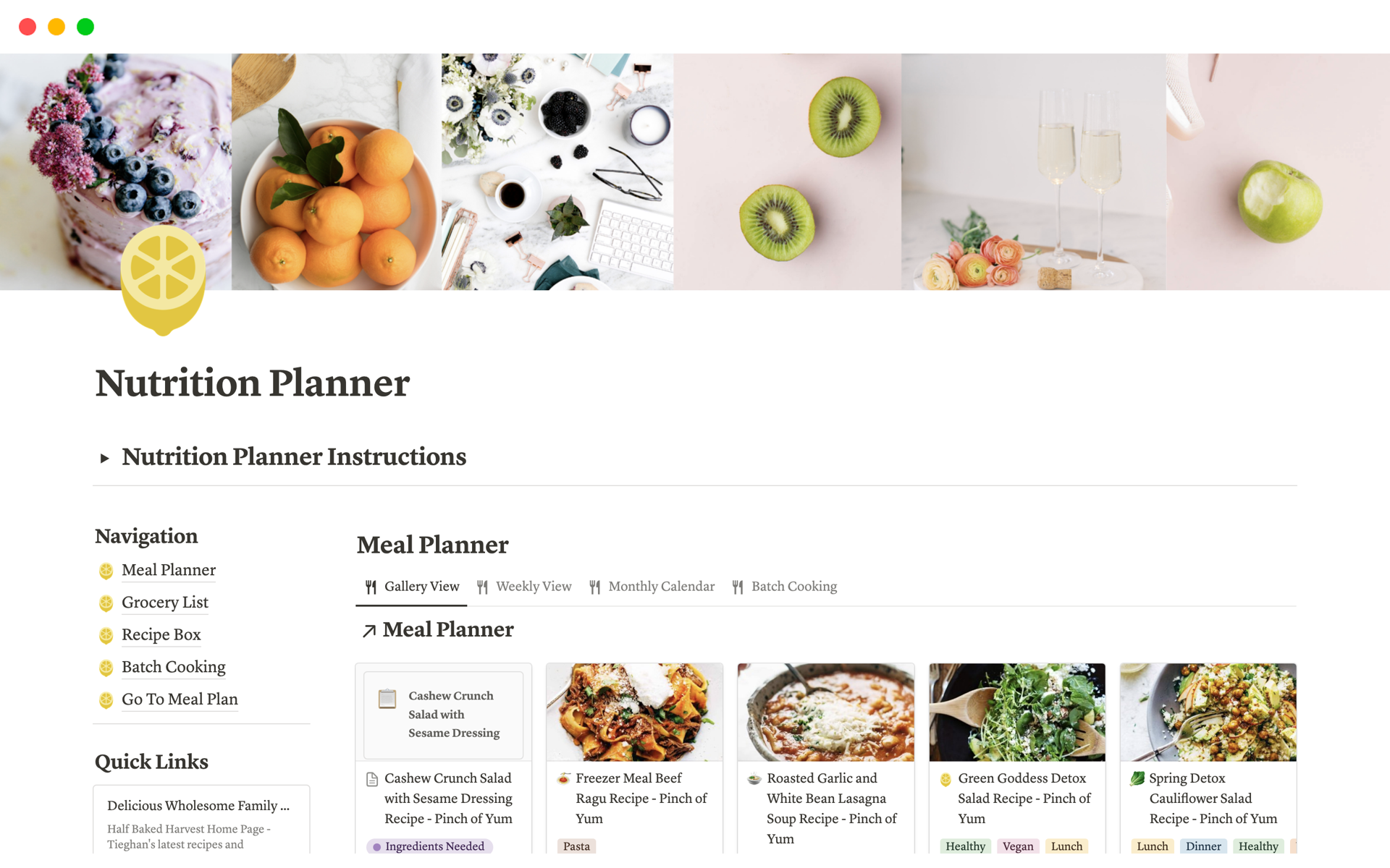 Meal Planner | Notion Template