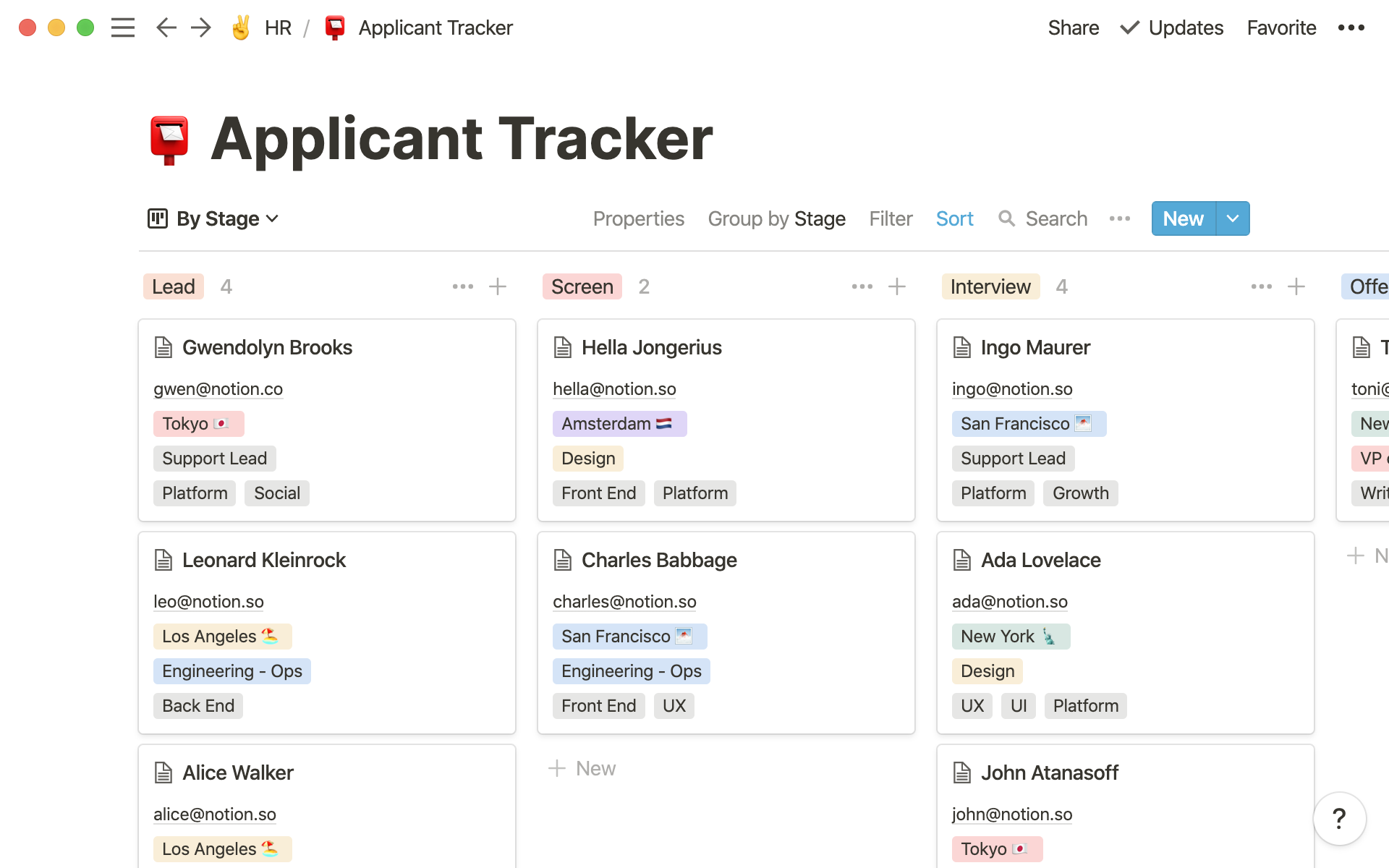 Track every applicant, from first email to offer letter.