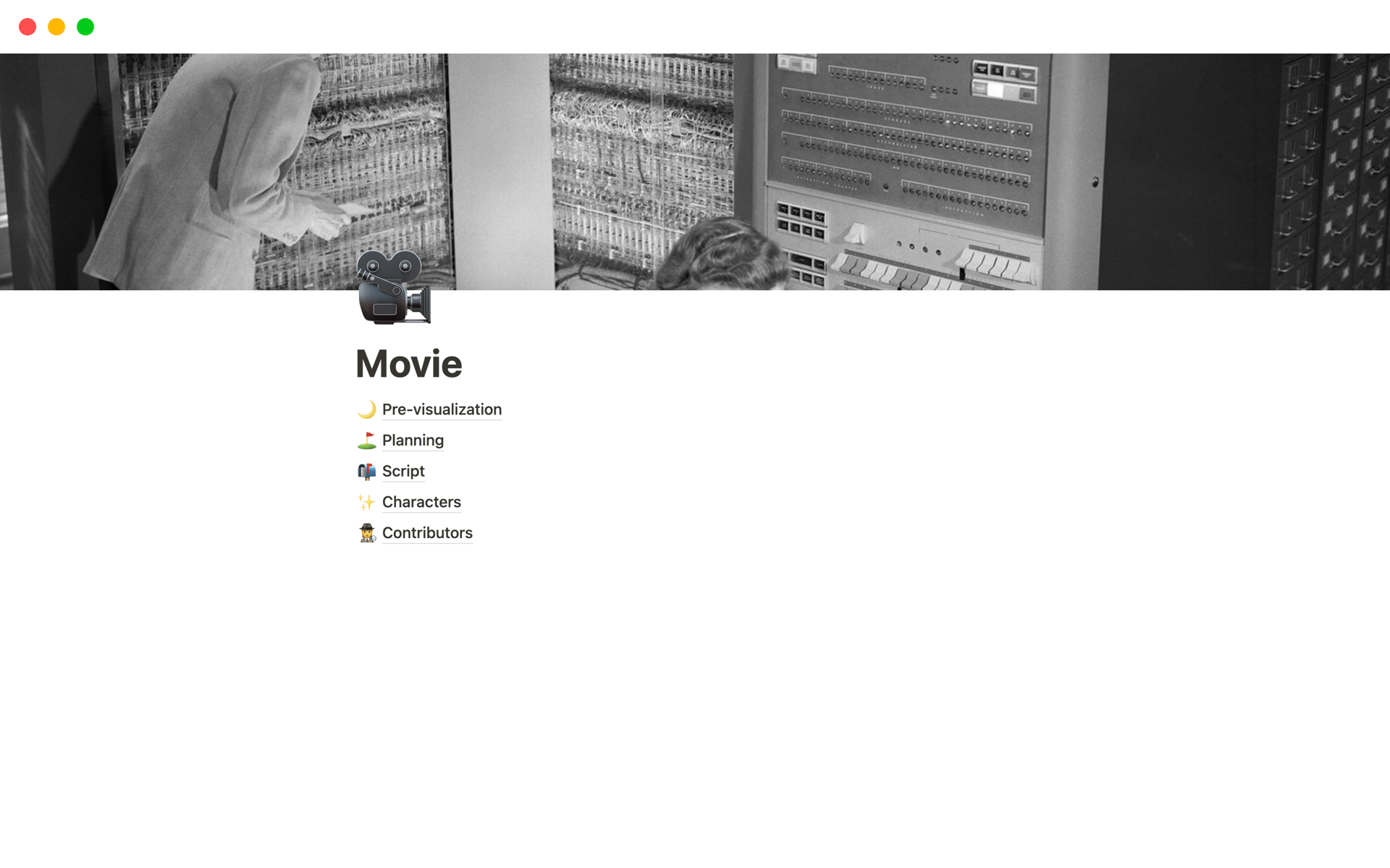 Film project Notion Template