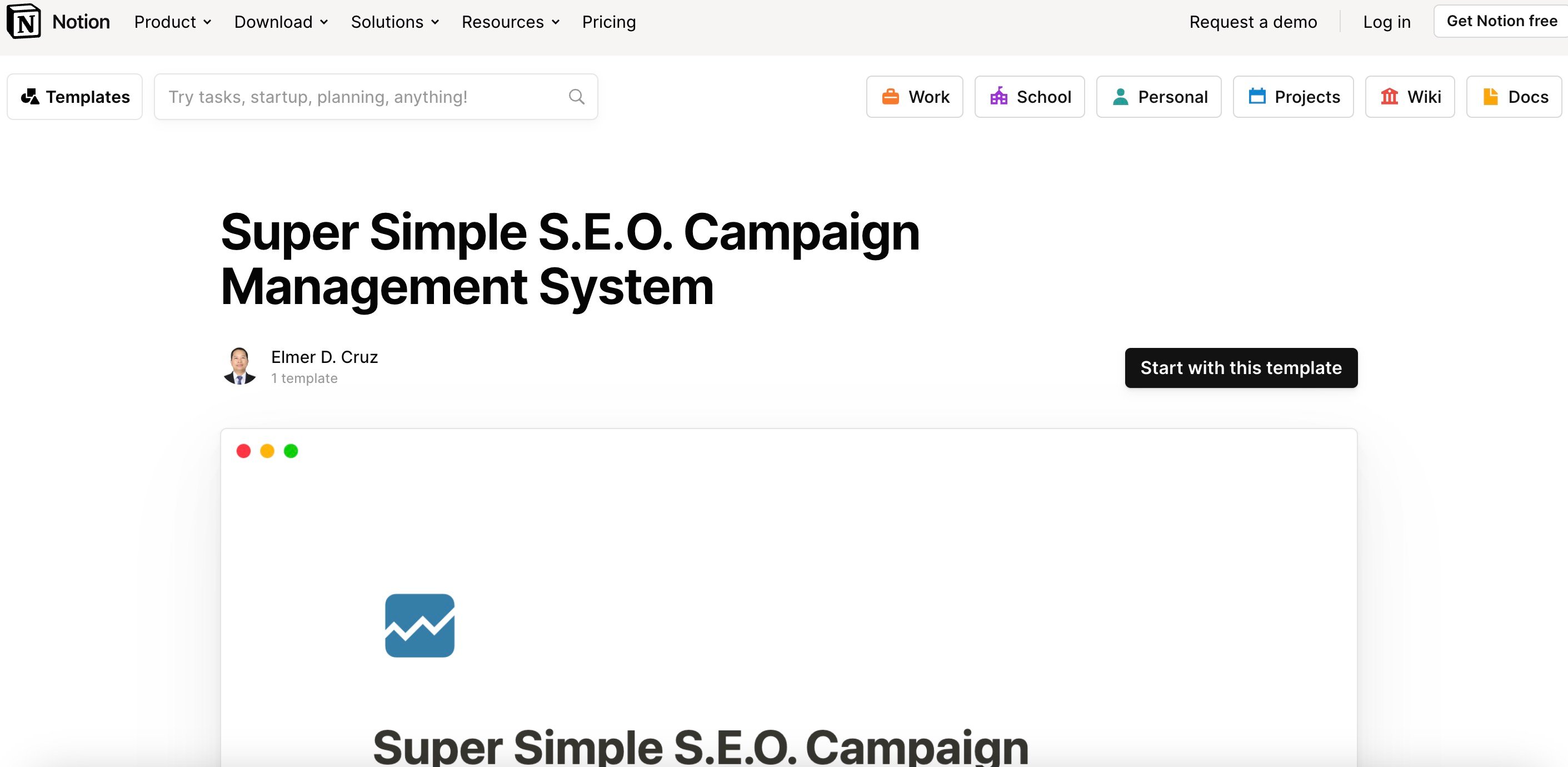 Super Simple SEO Campaign Management System template