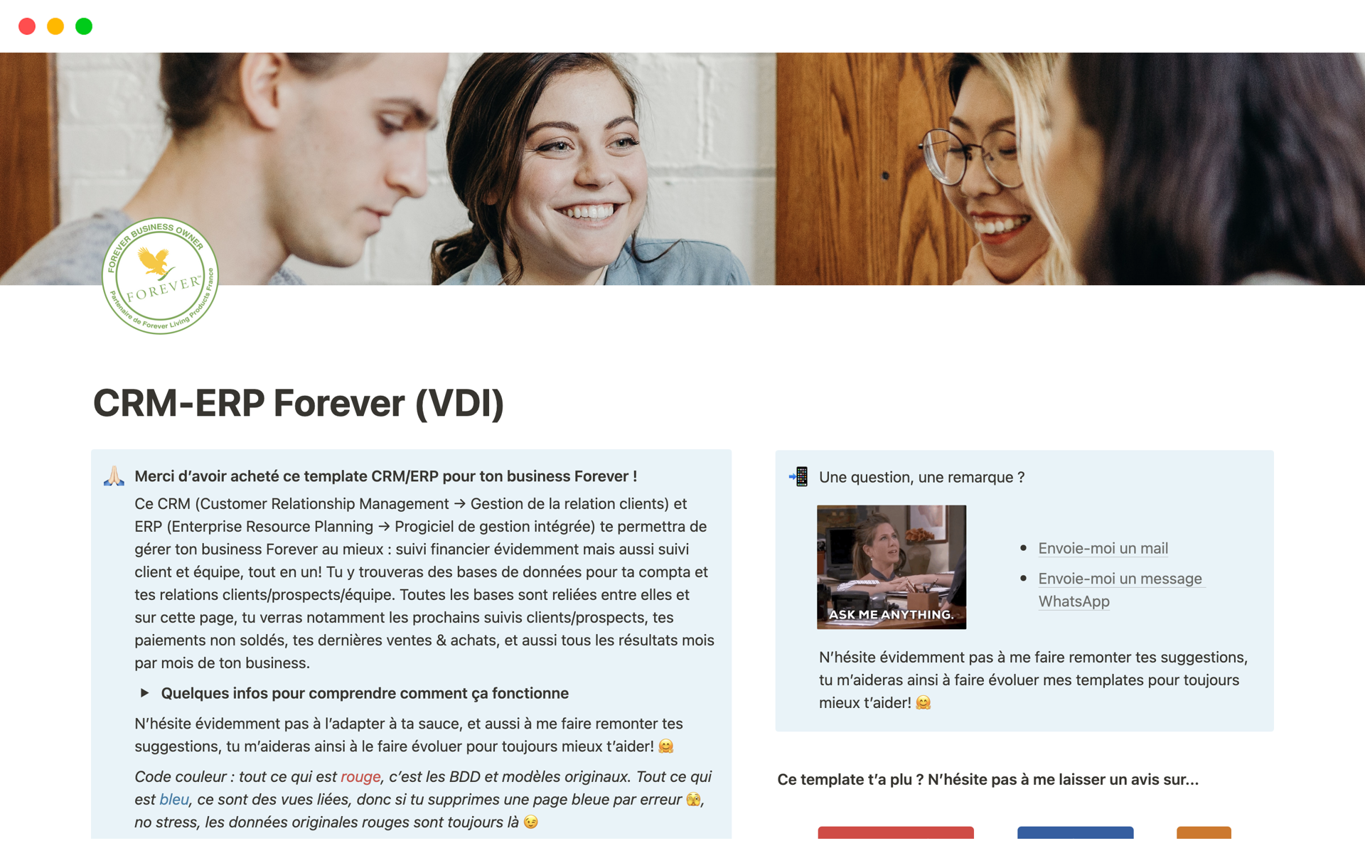 A template preview for CRM-ERP Forever (VDI)