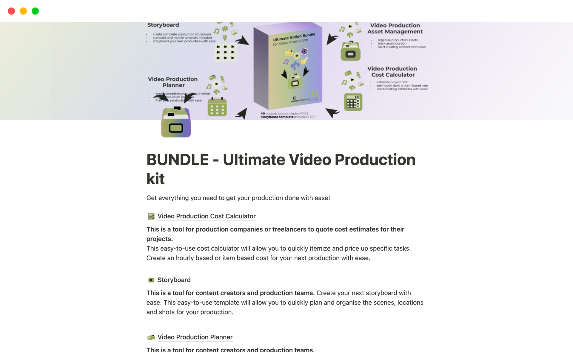 Ultimate Video Production kit Bundle Notionmal