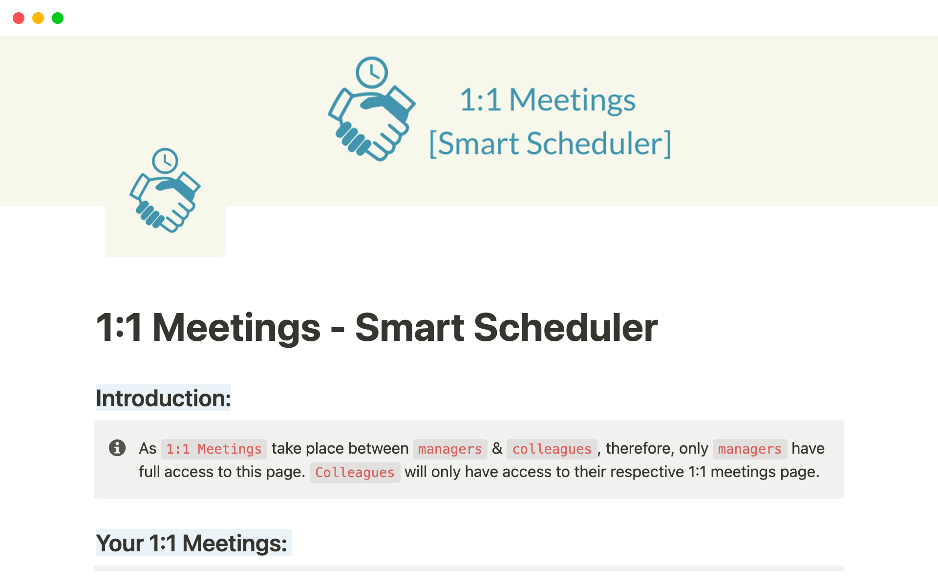 Schedule 1:1 Meetings Smartly