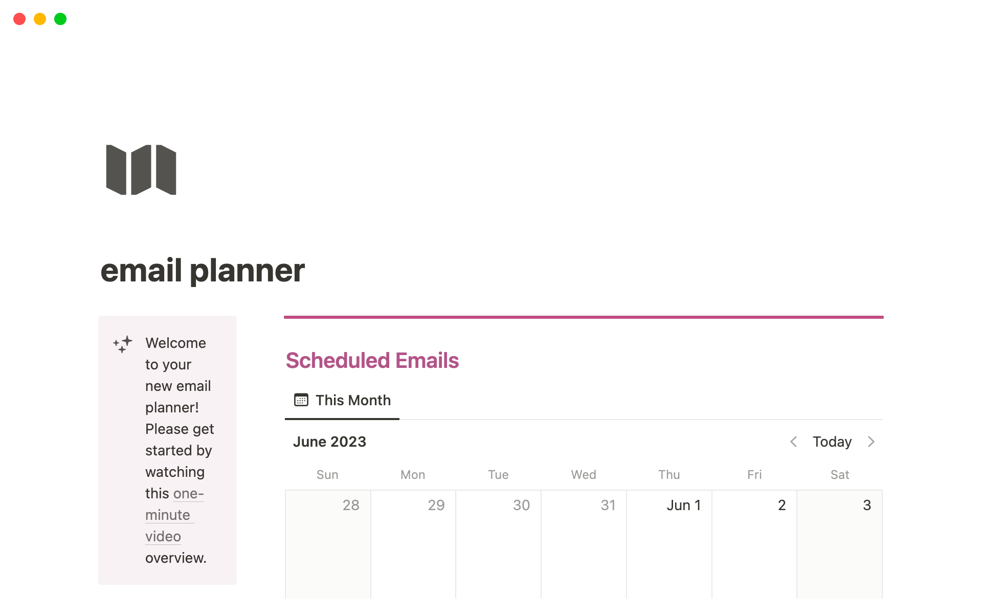 Simple Content Planner & Calendar Notion Template