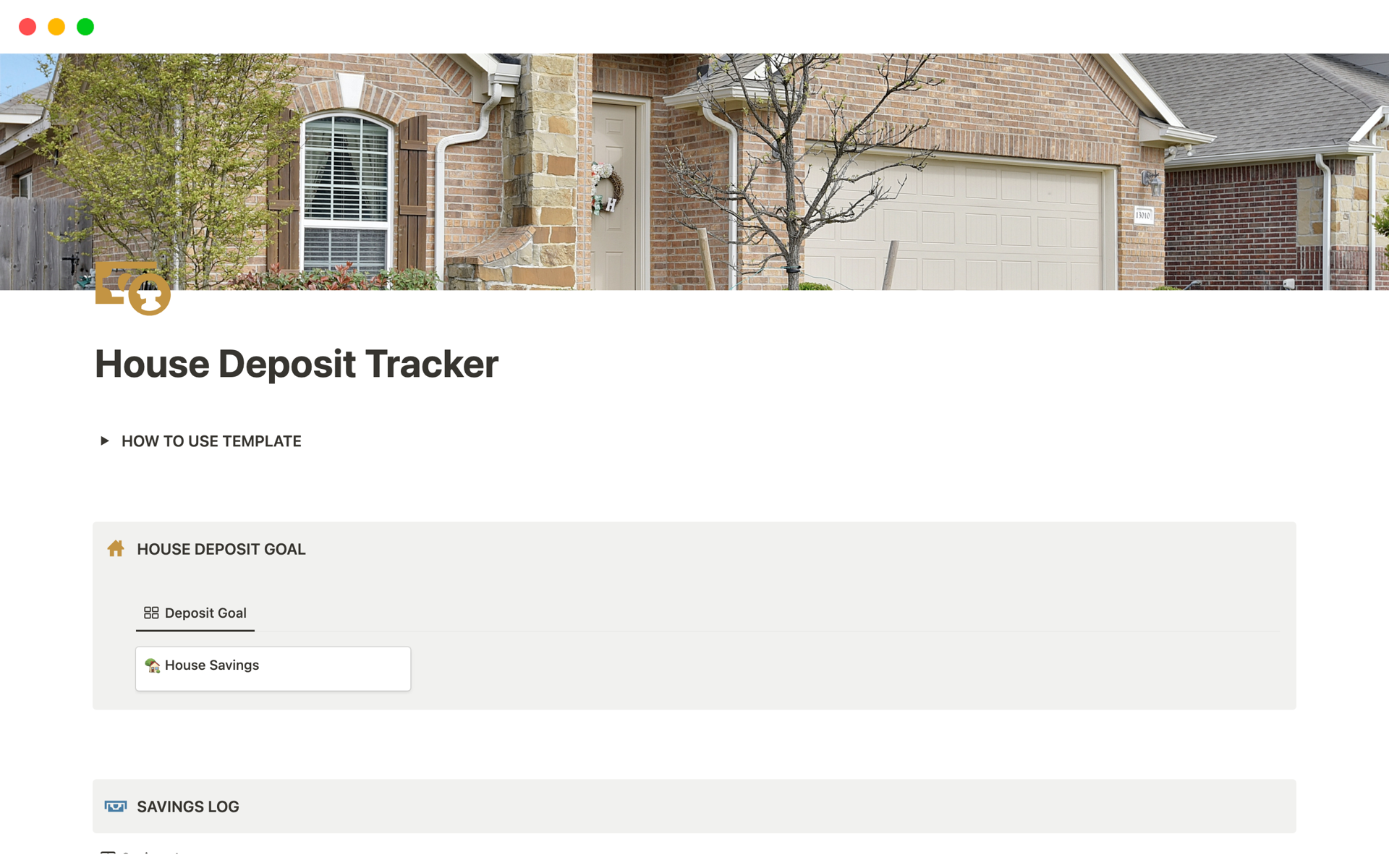 House Deposit Tracker by Amoy Notion Template