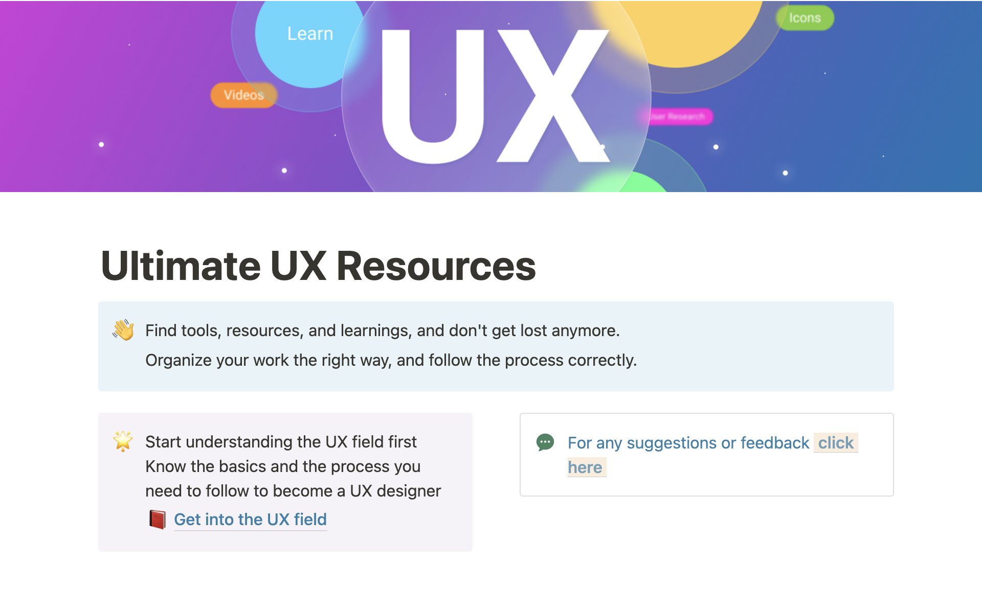 Find UX tools, resources, and learnings, and don't get lost anymore.