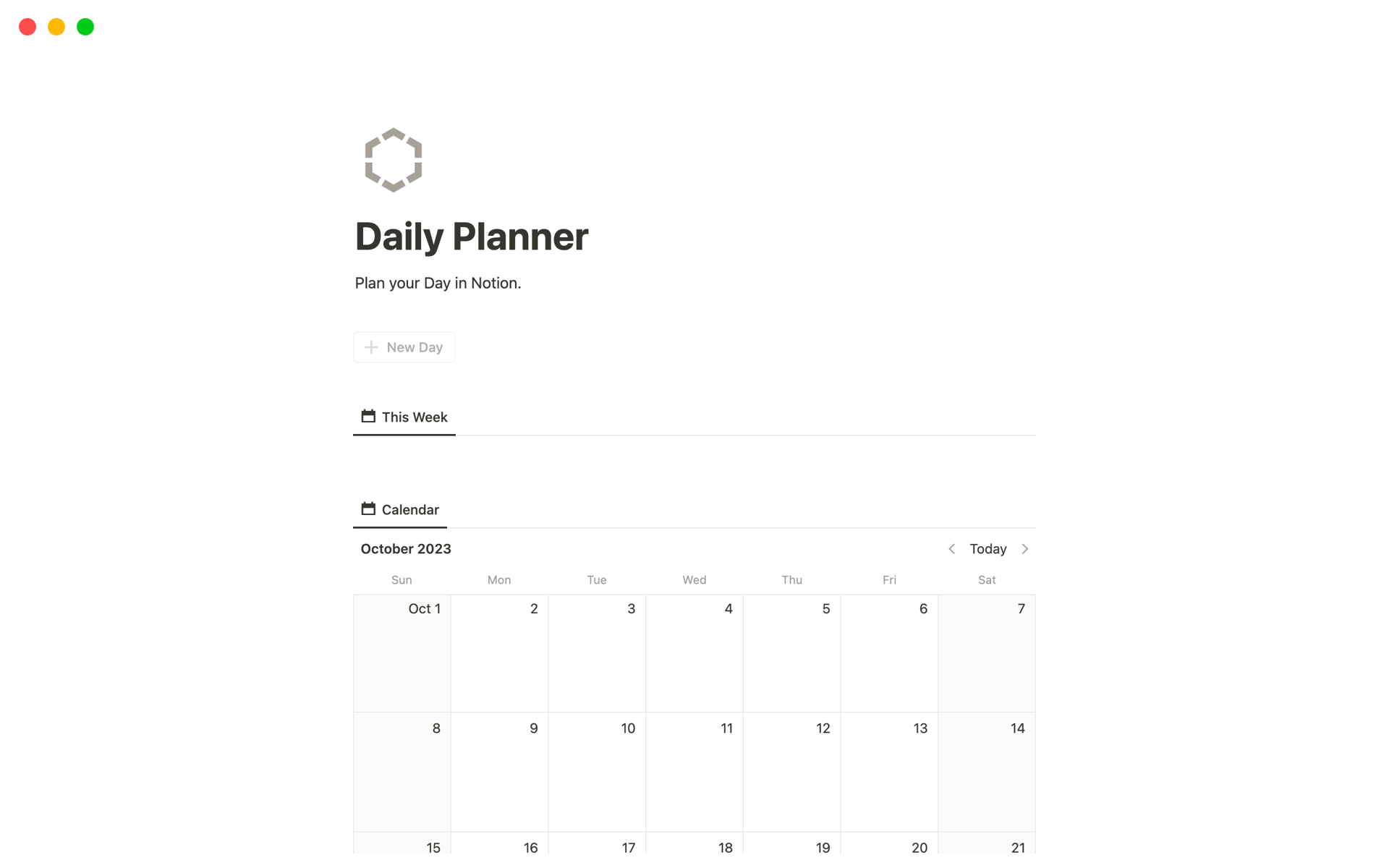 Daily Planner | Notion Template