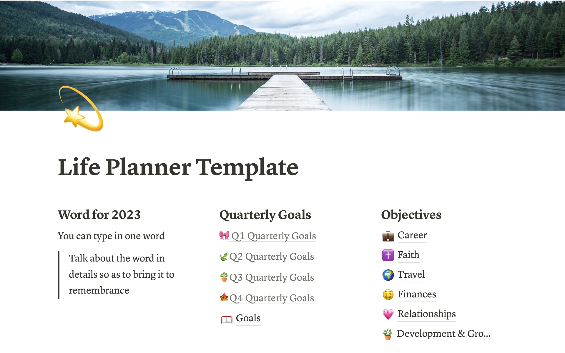 This template helps anyone to keep track of goals in different aspects of their lives.