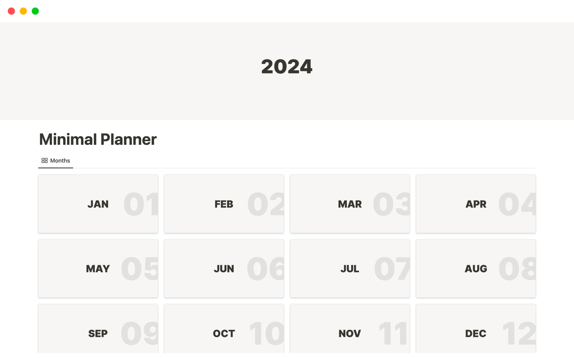 A template preview for Monthly Planner