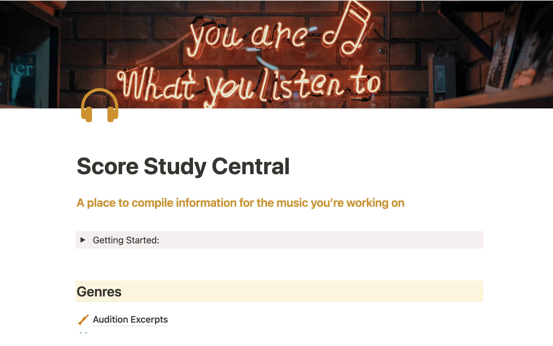 Allows musicians to compile reference recordings, scores, and other information in one place.