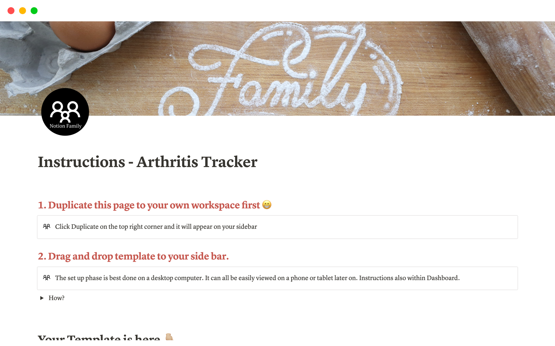 Arthritis Tracker Plantilla de Notion