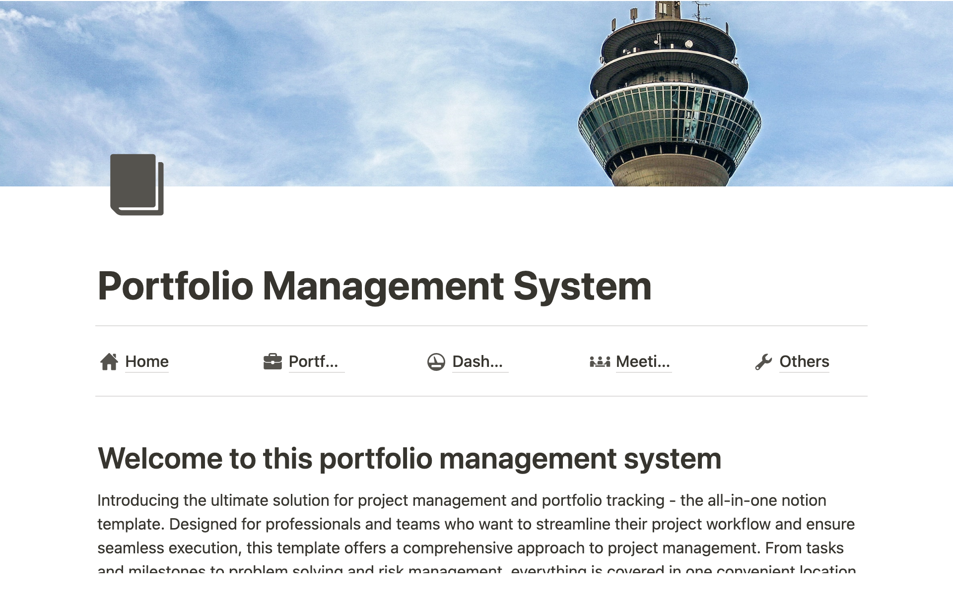 A template preview for Project Management Office (PMO)
