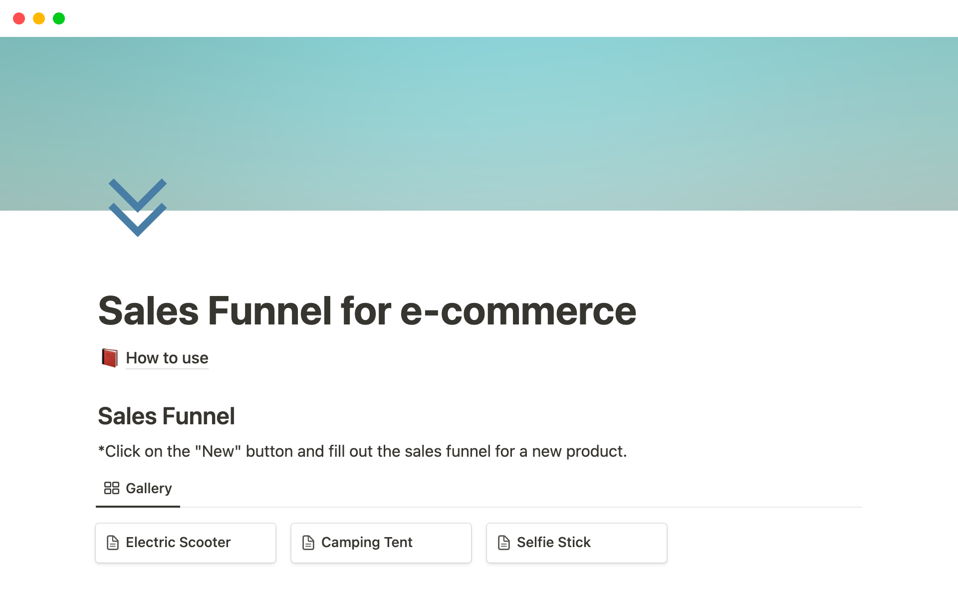 A template preview for Sales Funnel for e-commerce