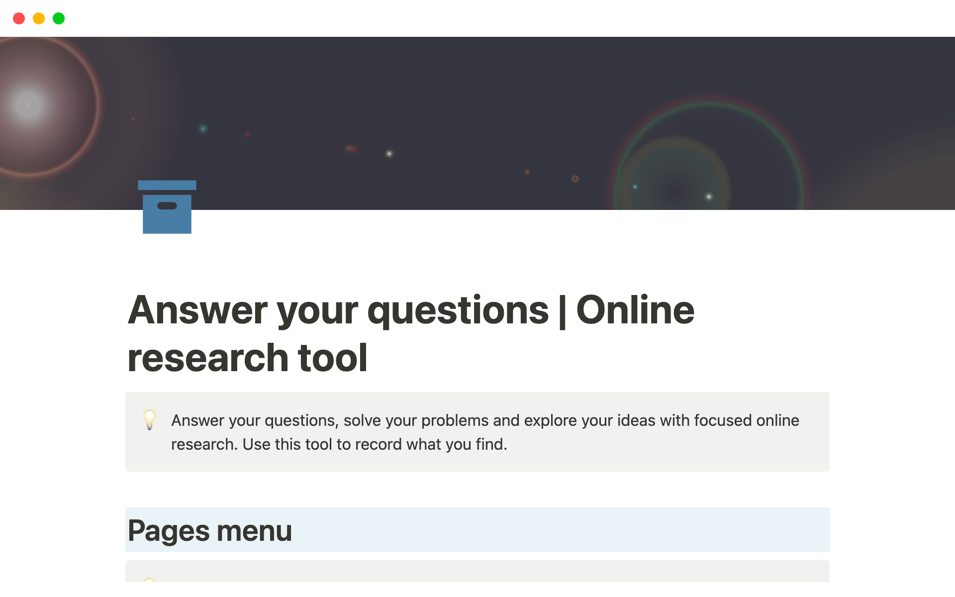 A template preview for Answer your questions | Online research tool