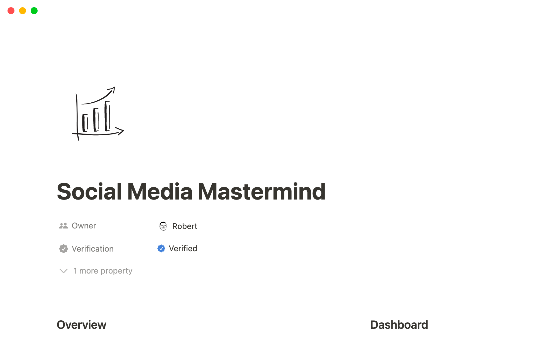A template preview for Notion Social Media Mastermind