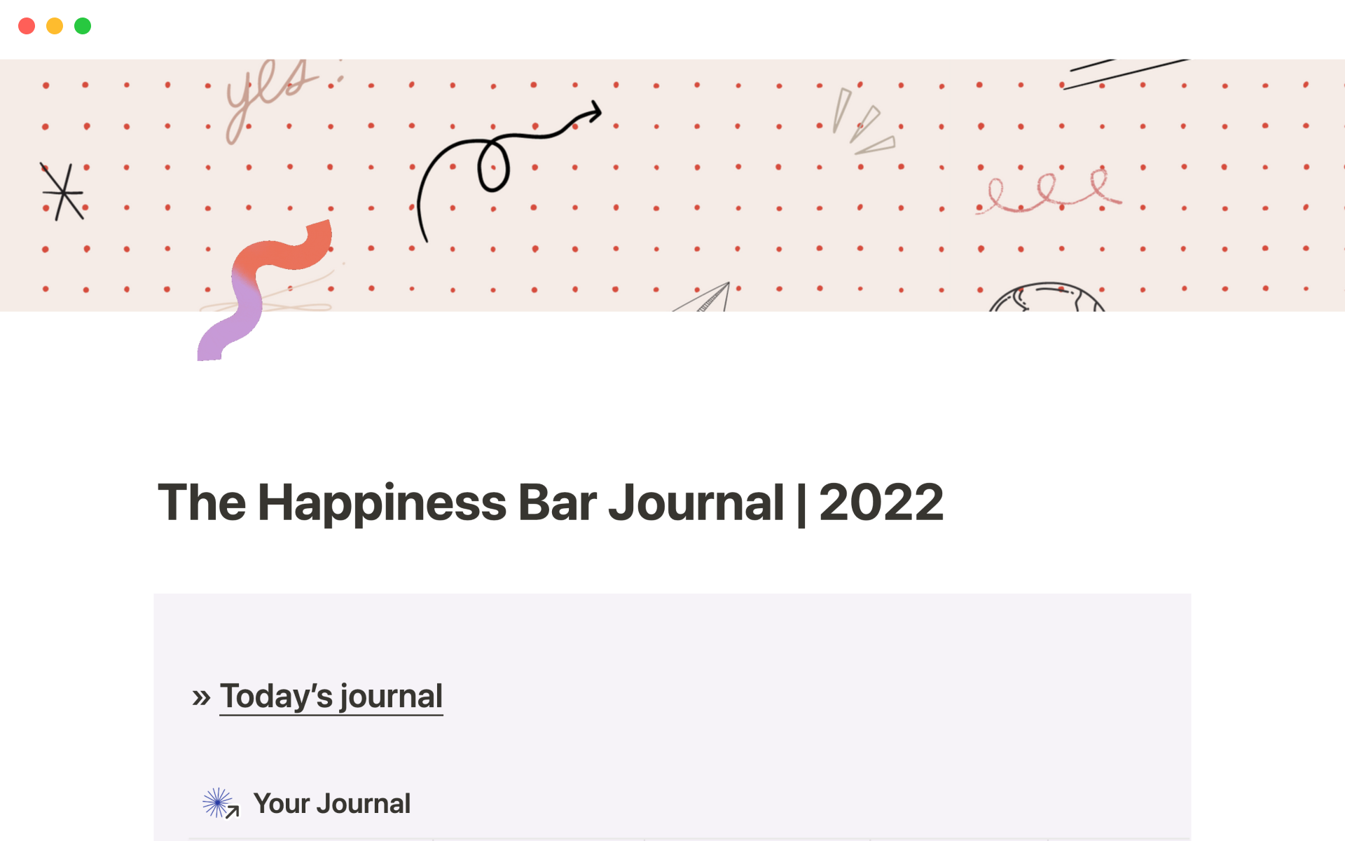 A template preview for The Happiness Bar Journal | 2022