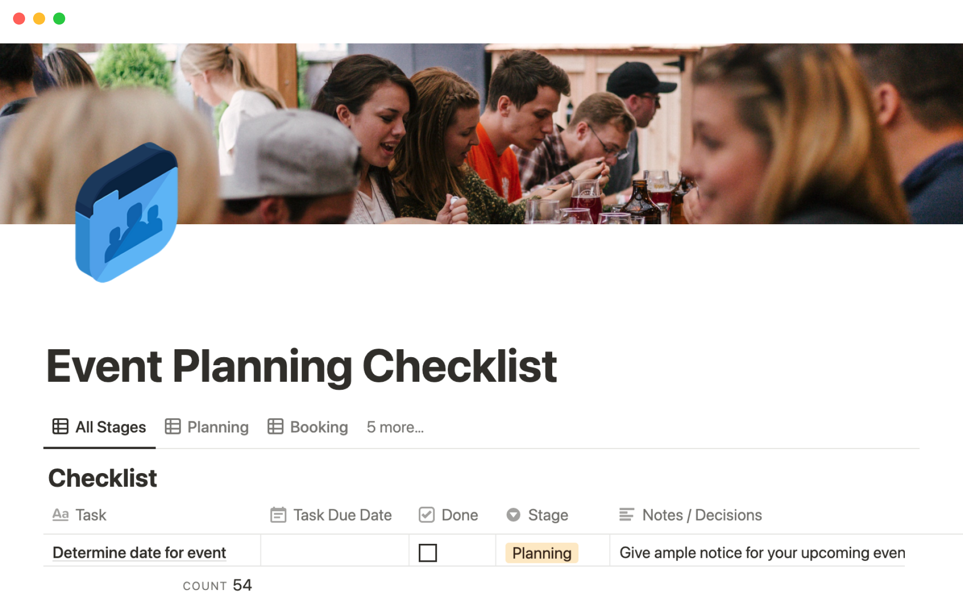 This template is perfect for planning and running your next event.
