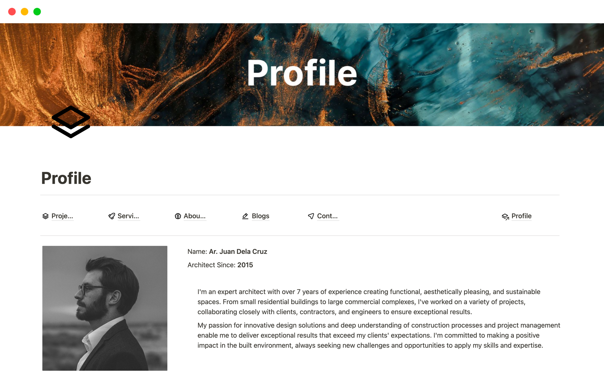 Introducing Profile - the ultimate solution for professionals looking to create their own personal brand and showcase their work in a sleek and stylish way.