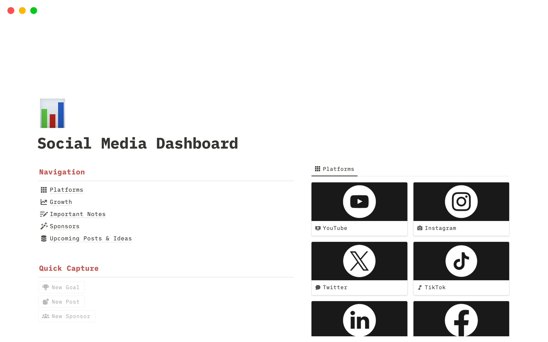 Elevate Your work with our Social Media Dashboard Notion Template!