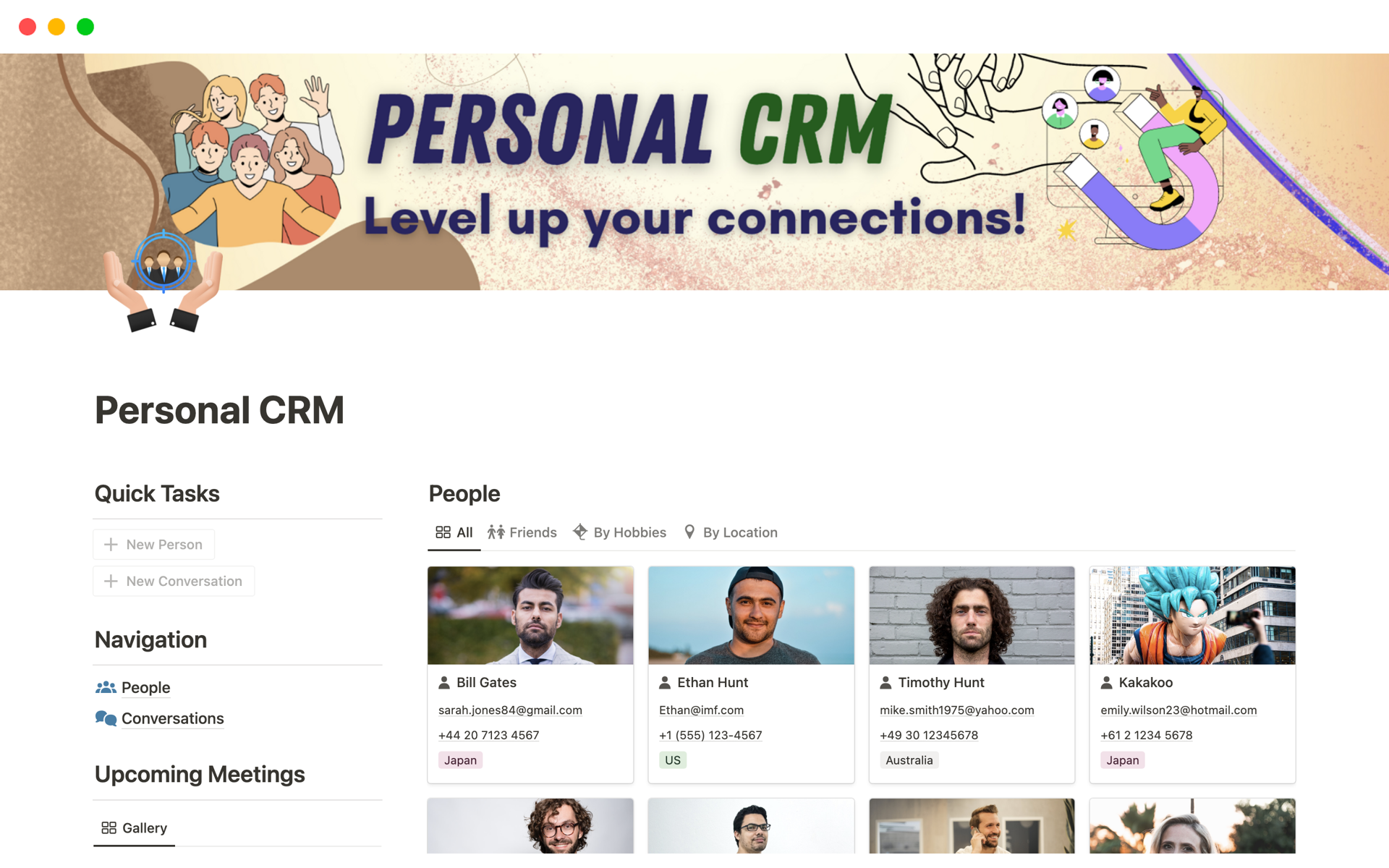 The CRM template empowers you to efficiently track and nurture relationships, streamline communication, and optimize your interactions for success.