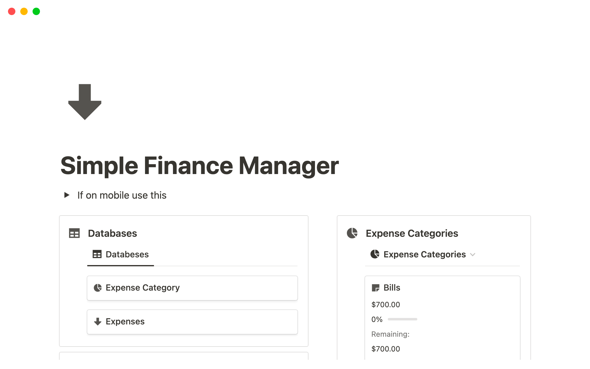 It is a really simple finance tracker with automatic budget calculator.