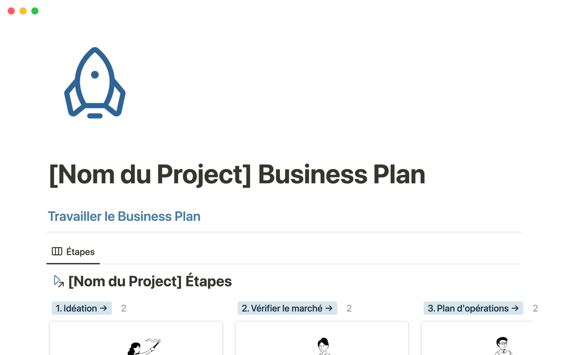 A template preview for Business plan [Modèle]
