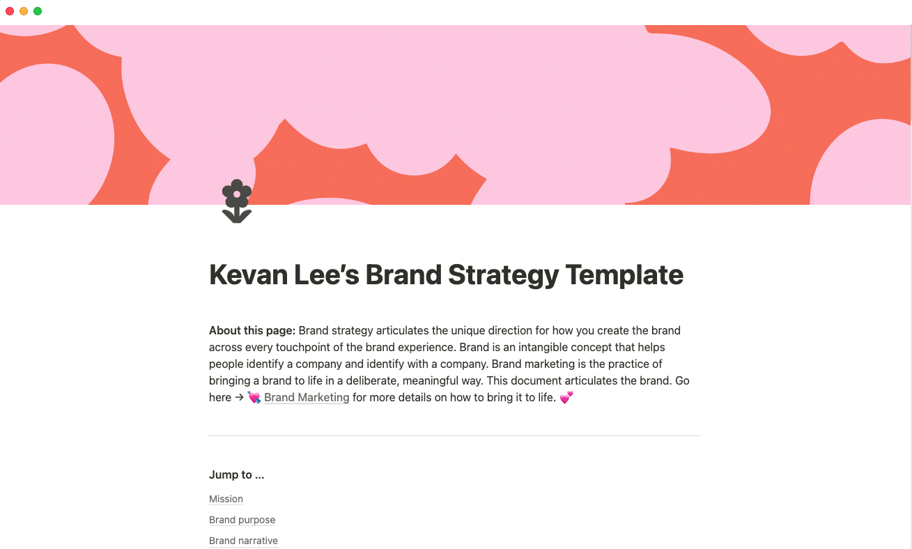 brand strategy template