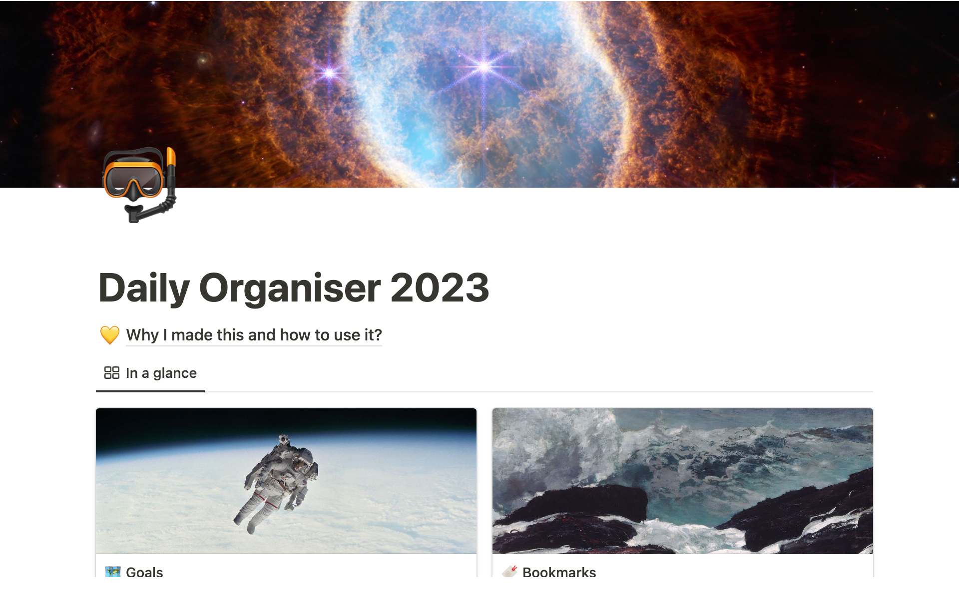 A template preview for Daily Organiser 2023 | Journaling Template