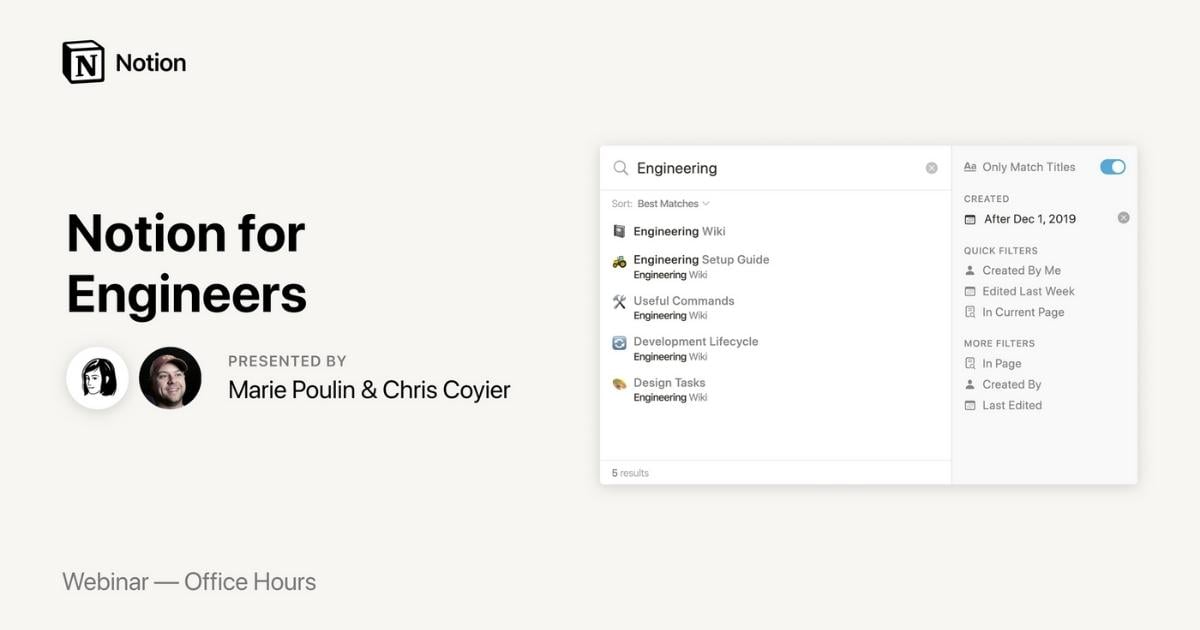 Notion Office Hours: Notion for engineers