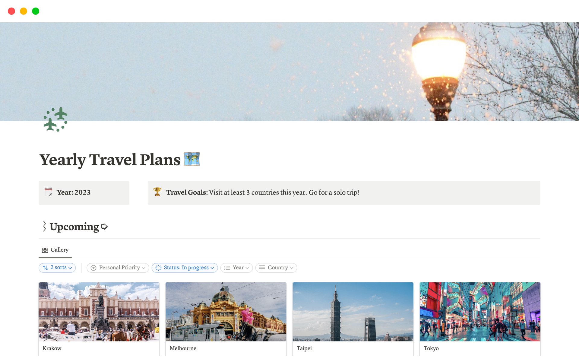🪐 Use this Notion Travel Template to organise and outline your travel plans for the entire year!

